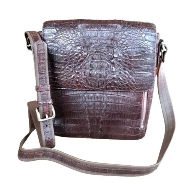 Bag Genuine Crocodile skin Leather Shoulder Men Briefcase Brown Business Handbag