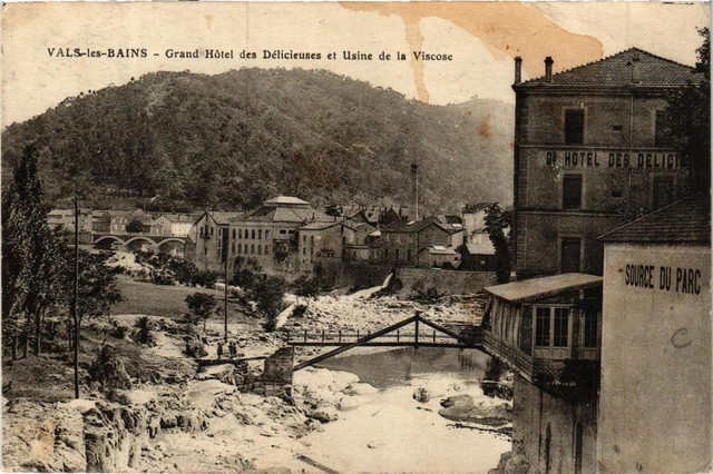 CPA VALS-les-BAINS Grand Hotel des Délicieuxes et Viscose Factory (6612)