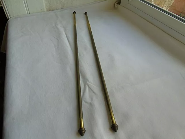 French 2 of patina brass curtain rods vintage extendable 2