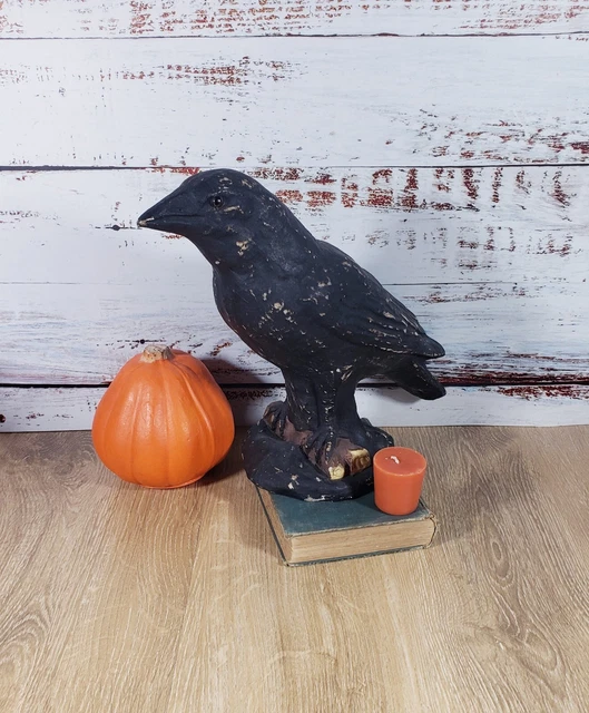 VINTAGE RAGON HOUSE Halloween Papier Mache Crow Raven Decoy Decoration