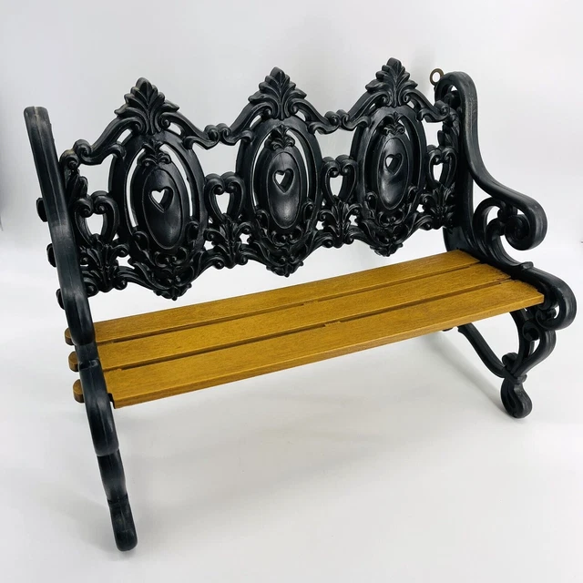 Vtg 1988 Burwood Wall Hanging Decorative Victorian Bench-Plush/Doll Display-80S