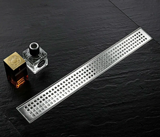 BATHROOM FLOOR LINEAR Shower Drain with Square Hole 304 Stainless Steel