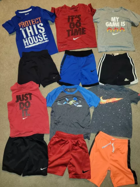 Youth Boys sz 5-6 Name Brand Clothing Shorts Shirt LOT Nike Under Armour Adidas