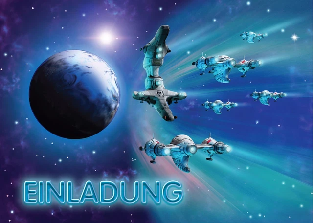 EINLADUNGSKARTEN KINDERGEBURTSTAG UMSCHLAG Jungen Weltraum Raumschiff ... EINLADUNGSKARTEN KINDERGEBURTSTAG UMSCHLAG Jungen Weltraum Raumschiff ...