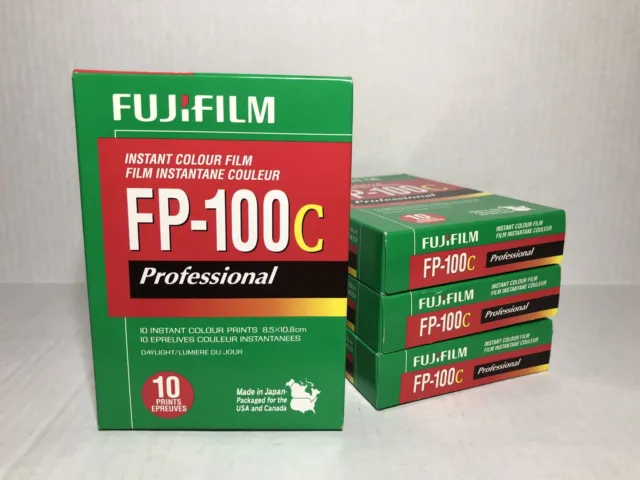 4x Película de color instantánea profesional Fujifilm FP-100C ISO 3.5x4.2 caducidad 9/2012