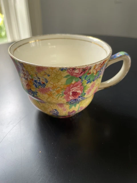 Vintage Royal Winton Grimwades Welbeck flat cup - 2.5 in high, 3 5/8 in diameter