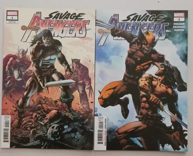 Savage Avengers # 1 , 2  Variants VF/NM- (Deodato/Finch)