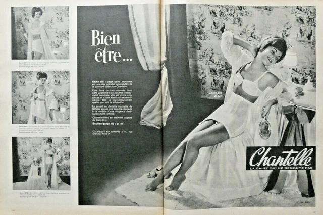 Publicité De Presse 1960 Chantelle Gaine 688 Et Soutien-Gorge 103 Le Bien Être