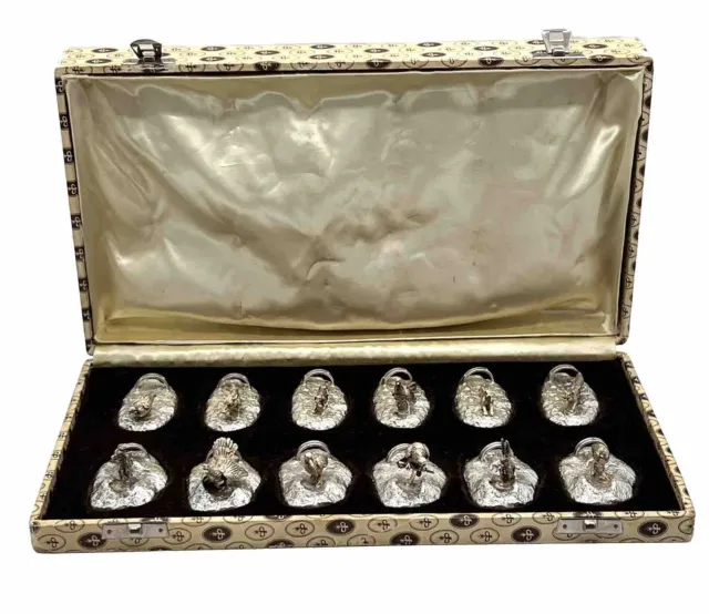 Torrini 925 Silver Place Card Holders, Set of 12 Animals