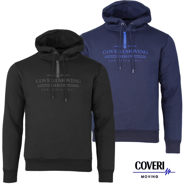 Felpa invernale uomo con cappuccio COVERI MOVING blu e nero M L XL XXL 3XL