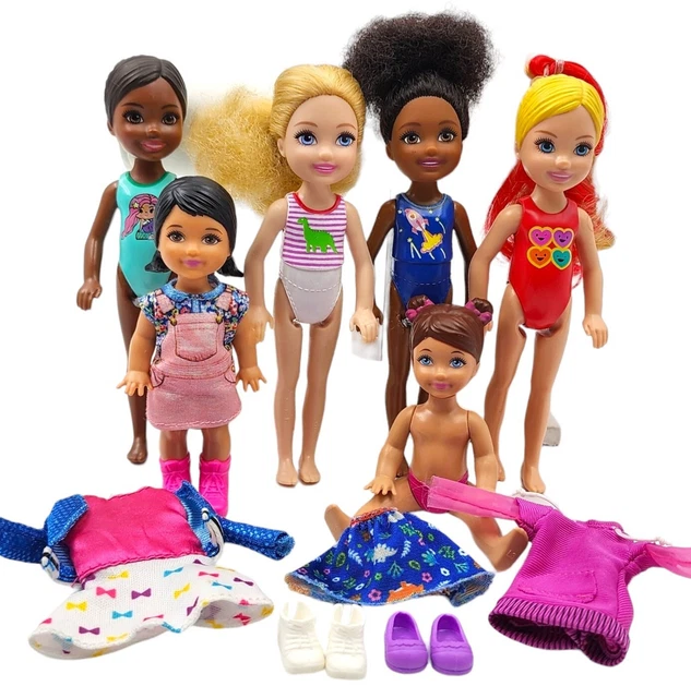 BARBIE CHELSEA KELLY Doll Lot Little Sister Dolls Clothes Shoes Set Of