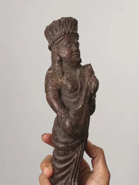 19th century INDIA wooden architectural element, carved figure