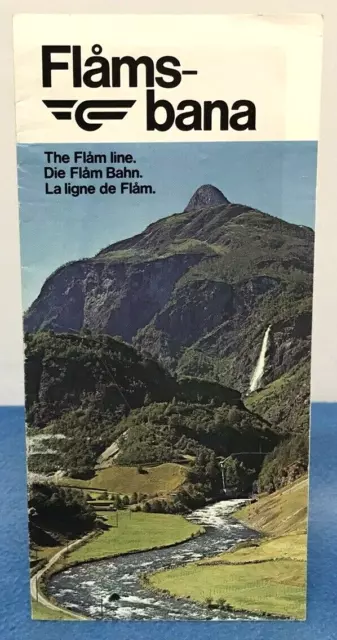 Vintage Flamsbana Railway Line Map Trains Norway Travel Tourist Brochure 1979