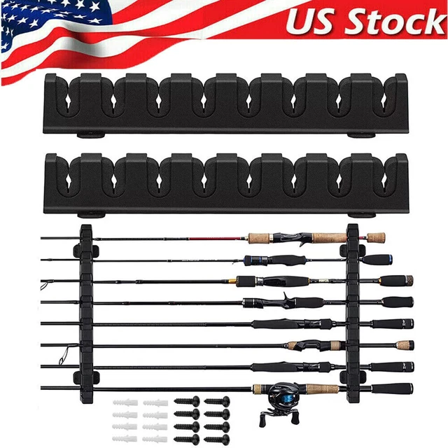FISHING ROD RACK Vertical Holder Wall Mount Storage Horizontal Boat