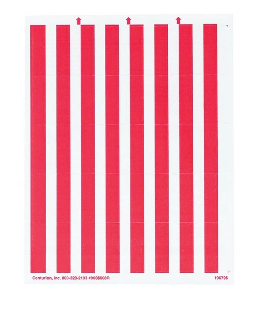 Red Adhesive Backed Bin Tag Labels 250 each