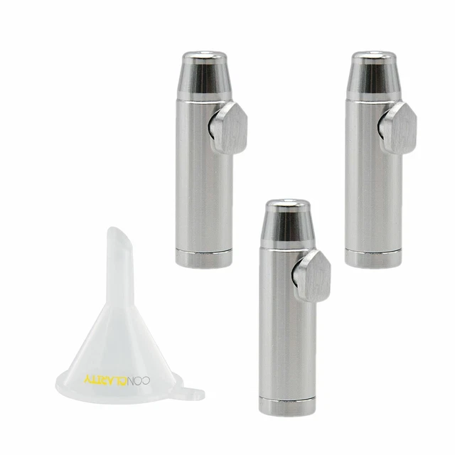 3 Pack Bundle | Premium Silver 1g Metal e-Snuff Spice & Sweetener Storage Bullet