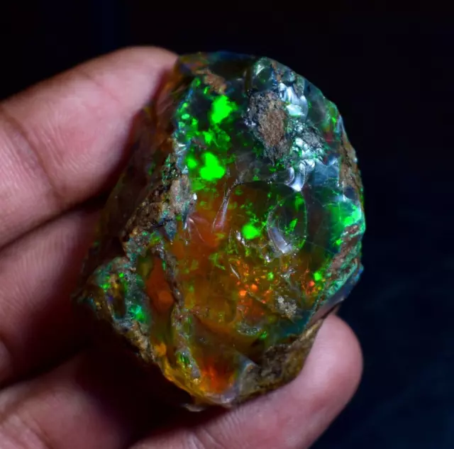 100 % Natural Ethiopian Opal Raw, Green Fire Big Opal Rough 163.20 Cts OOP-131