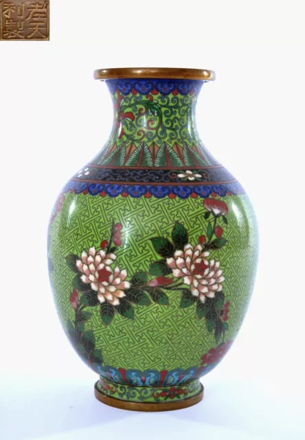 Old Chinese Cloisonne Enamel Vase Lao Tian Lee LaoTianLi 老天利制