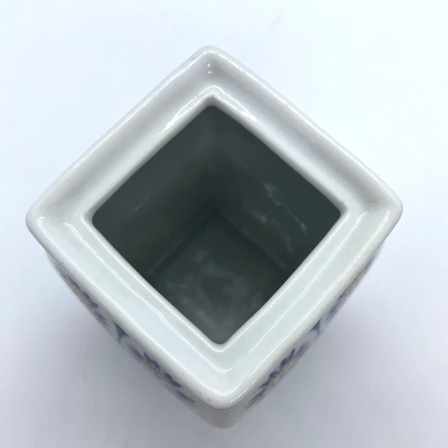 N2 Chinesisches Blau Weissgold Porzellankopf Inwerglas Topf Blumenurne Ornament 10