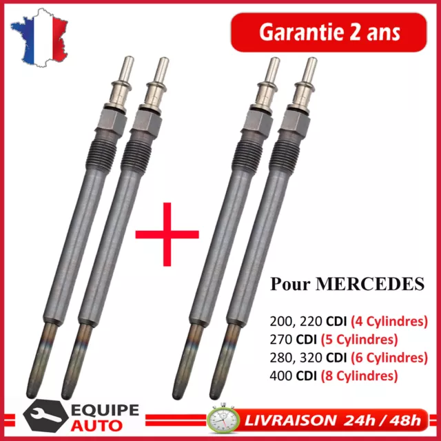 4x Bougie de préchauffage pour MERCEDES CLASSE E 200 E200 E220 220 270 E270 CDI