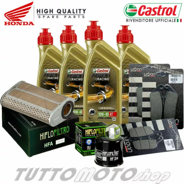 Kit Tagliando Honda Cbf600 N 2010 Olio Castrol Filtri Pastiglie Braking