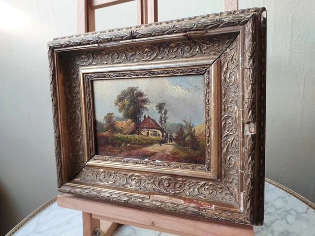 TABLEAU ANCIEN PEINTURE Huile HST Ecole de Barbizon Foret Fontainebleau XIXeme EUR 199,99