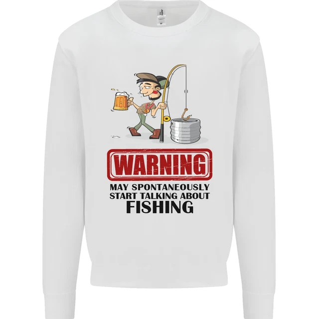 Pesca Warning Maggio Start Talking Divertente Uomo Felpa Maglione