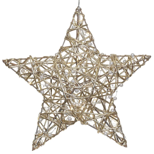 Weihnachtsleuchter Stern Gold 20 warmweiße LEDs;