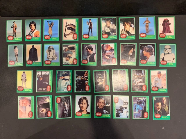 1977 Topps Star Wars 4th Series 4 Complete 66 Green Trading Card Set EX+