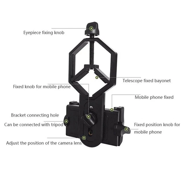 Adaptateur Universel Digiscope Pour Smartphone - Support Métal Réglable 3 Axes, Compatible Télescopes Et Jumelles