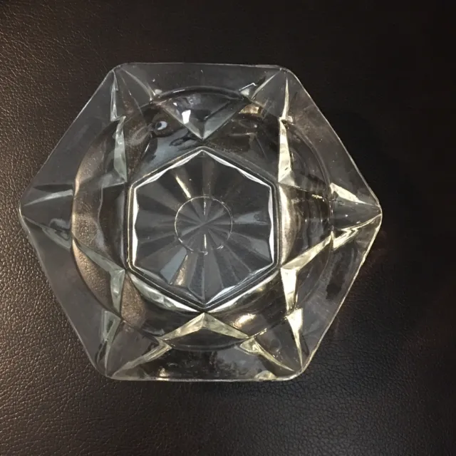 Clear Glass 6 Point Star Hexagon Shape Design Ashtray