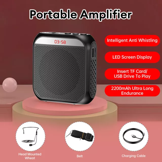 Portable Voice Amplifier For Teachers Classroom Microphone Headset With Speaker