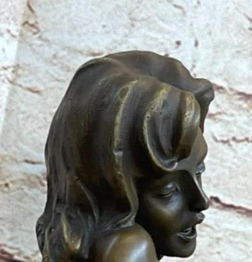 TRÈS ÉROTIQUE SOLIDE Bronze Sculpture Marbre Figurine Base Chair Statue