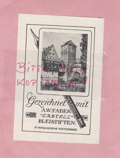 NÜRNBERG, Werbung 1929, A. W. Faber Castell Bleistift Stifte malen