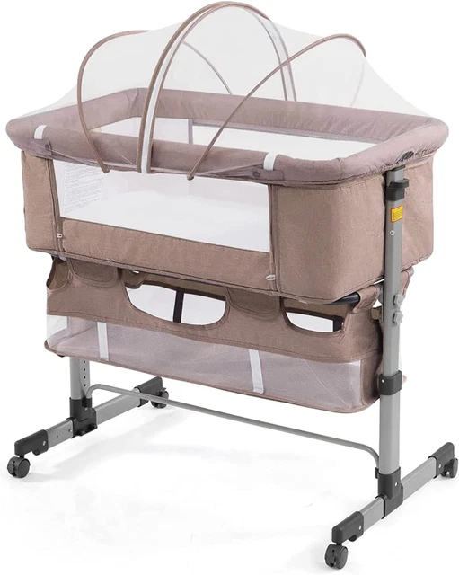 Nordmiex 3In1 Bedside Crib for Baby Girl or Boy, Bedside Sleeper Crib for Baby P