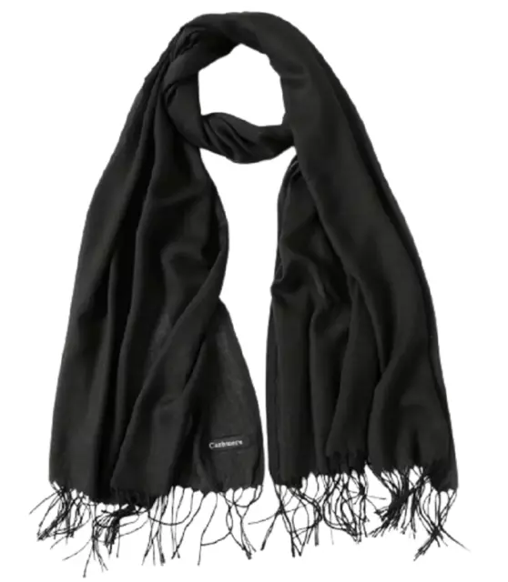 écharpe étole pashmina 70% et soie 30% couleur noir accessoire mode femme