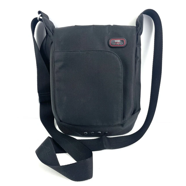 Tumi T Tech Crossbody Bag Black Canvas Handbag Travel Organizer Brand New