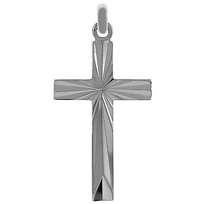 Pendentif Croix catholique en Argent 925 rhodié - CHAÎNE en OPTION - Mixte