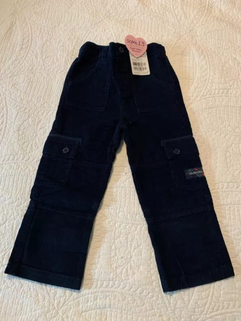 NWT JoJo Maman Bebe Navy Blue Corduroy Pants Size 3-4