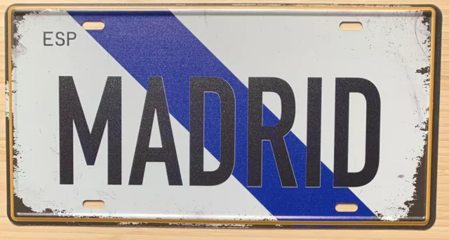 Plaque de supporter de foot - Real Madrid CF en métal
