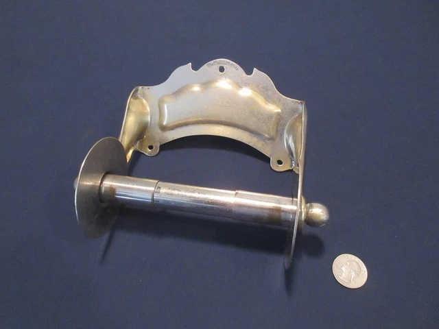 Beautiful The Brasscrafters Toilet Paper Holder w/orig spindle  1910  Aged cond.