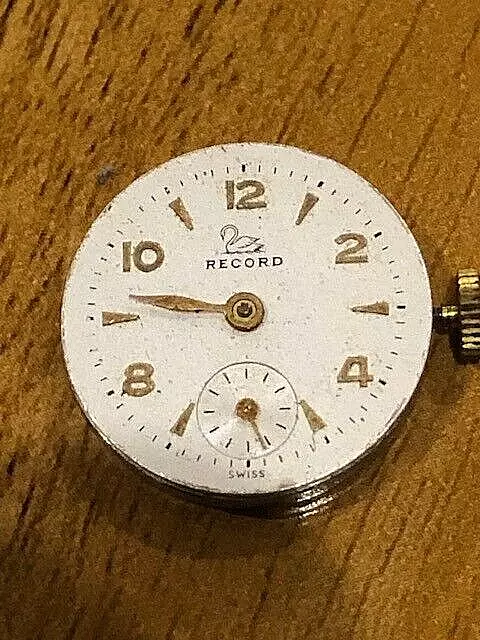Vintage Rare Swiss Made Record 15 Jewels Mechanical Ladies Watch Movement - 20mm