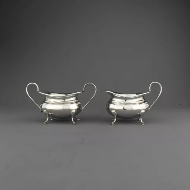 Antique Solid Sterling Silver Milk / Cream Jug & Sugar Bowl. Sheffield  1933.