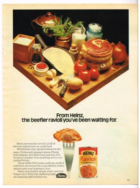 Heinz Ravioli 1972 Full Page Magazine Ad Advert FC326