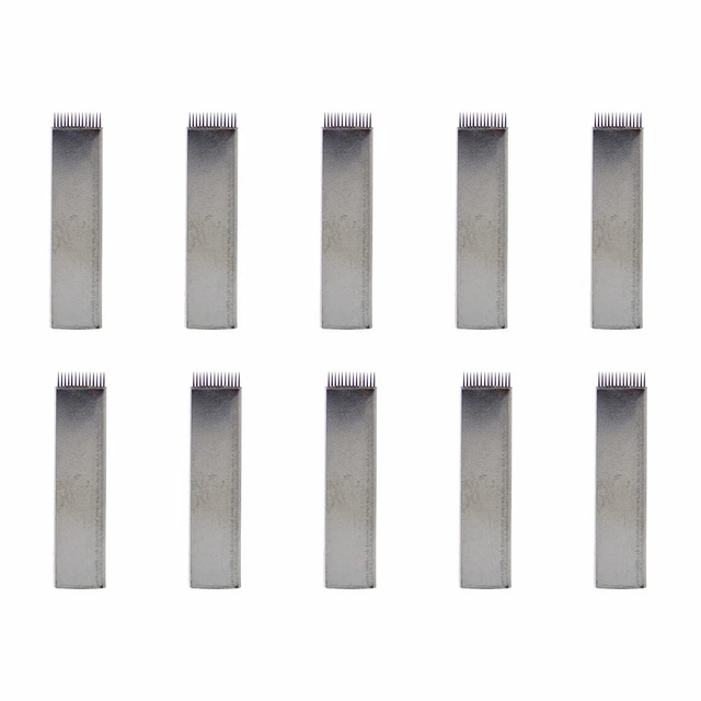 10pcs Microblading Eyebrow Blades Shading Needles Tattoo Tool 14 Needles