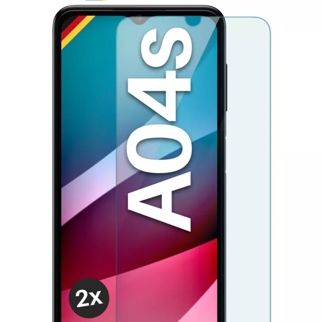 2x Echt Glas für Samsung Galaxy A04s Panzerfolie HD Handy Premium Displayschutz