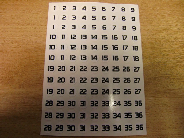 Slot Car/Diecast Race Number Sticker Decals 1/24 Scale