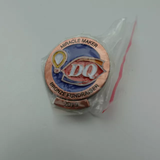 DQ Dairy Queen Pin Back Label Miracle Maker 2019 Bronze Fundraiser