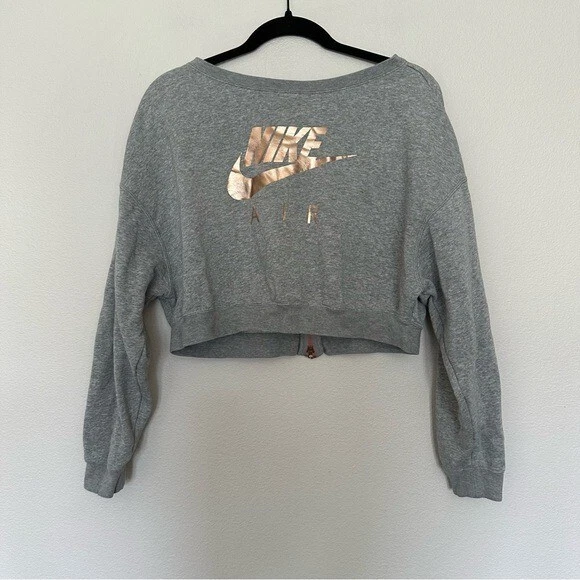 Nike CD9022-063 RALLY Crop Crew Neck Bronze Metallic Sweatshirt S small