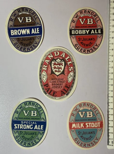 5 Old R W Randall St Julians. Guernsey Jersey Brewery Beer Labels Lot 180